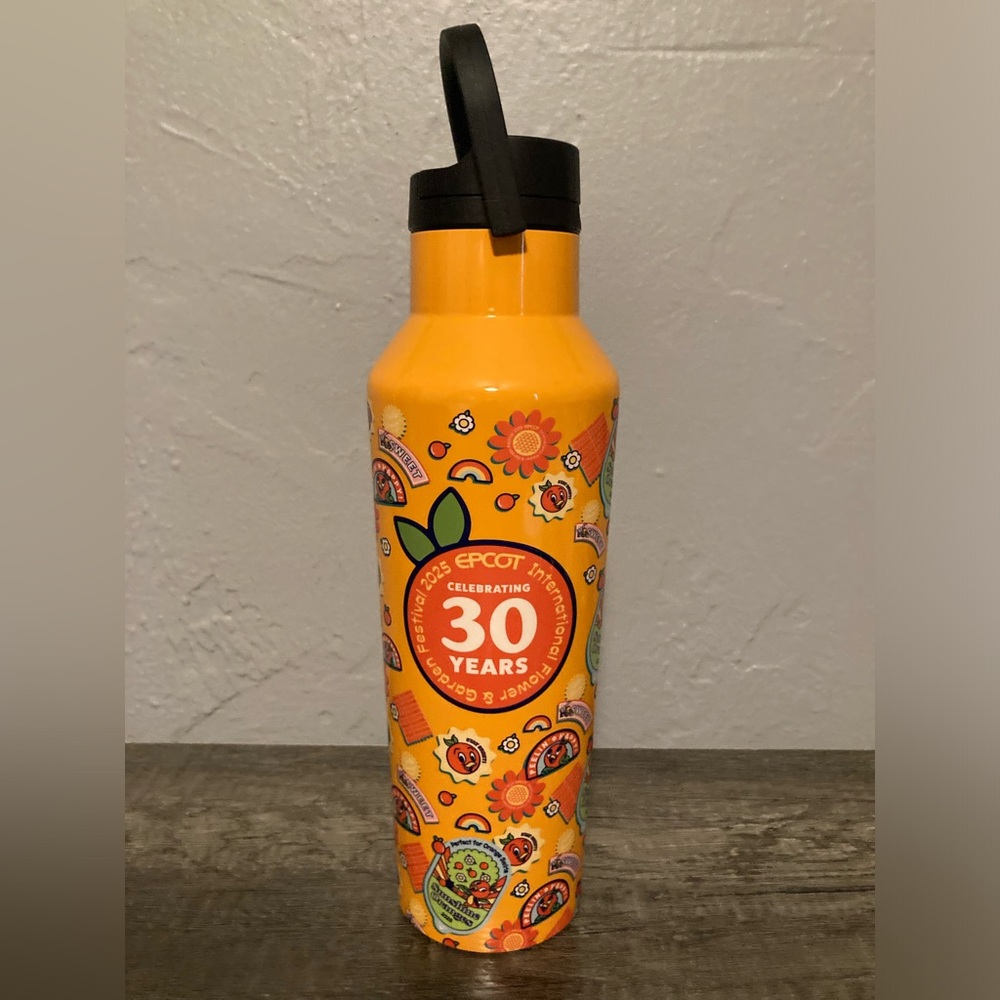 Epcot International Flower and Garden Orange Bird Corkcicle Water Bottle - Picture 4 of 11